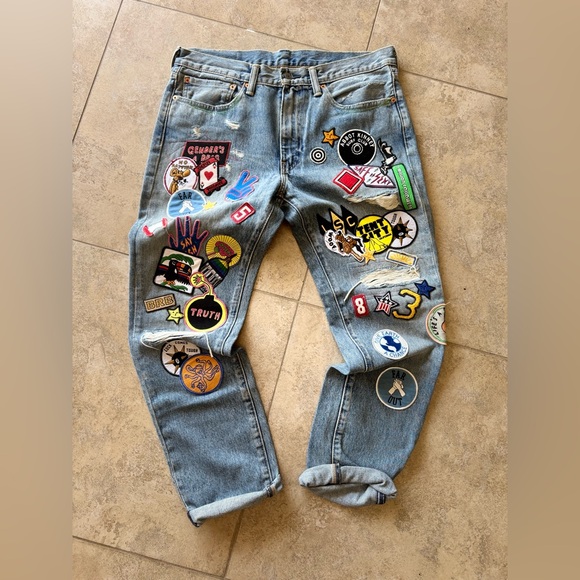 Levi's Premium 551 Z Authentic Straight Jeans Mens Size 34X30 Blue Denim